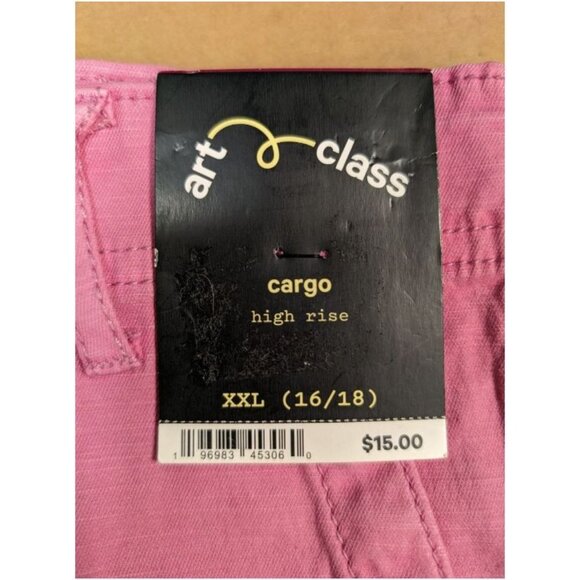 Art Class Girls' Cargo Shorts Frayed End Pink Size XXL - Picture 3 of 3